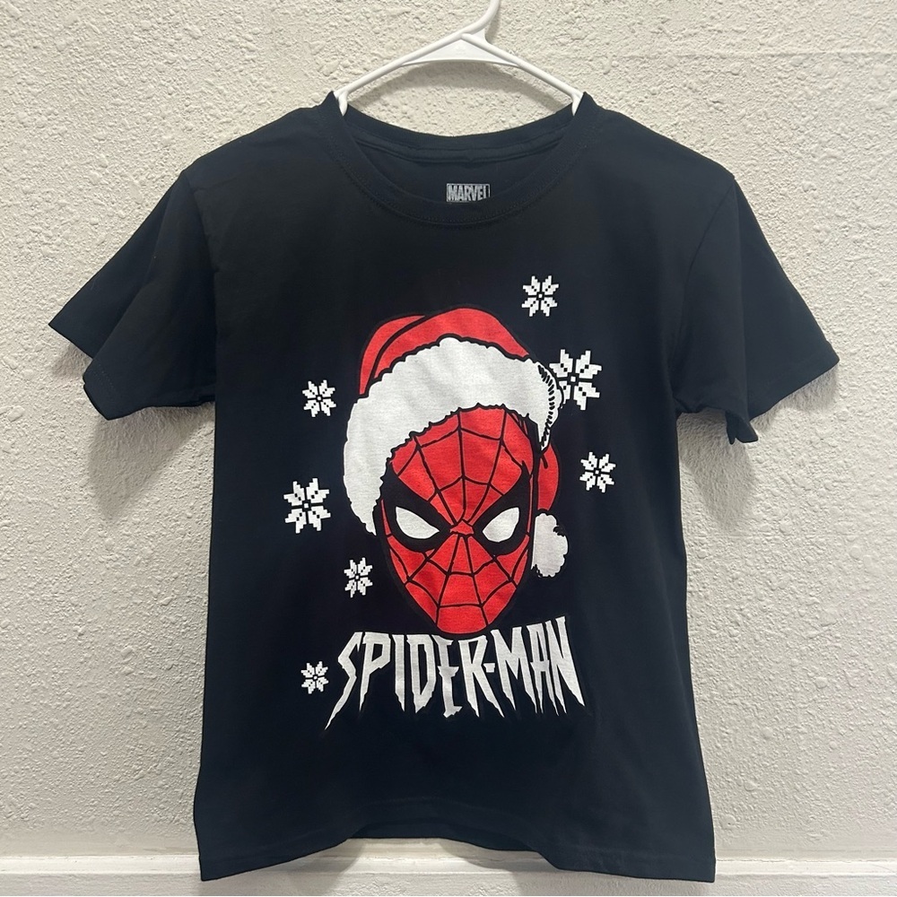 Marvel Christmas Spiderman Boys T-Shirt Small